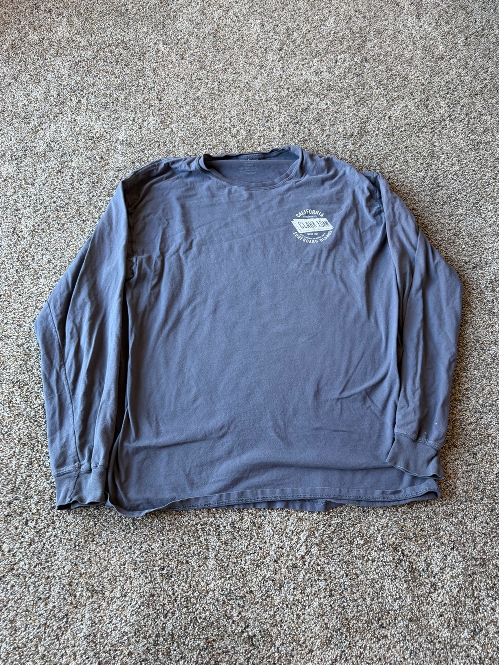 Clark Foam California Surfboard Blanks Graphic Long Sleeve Tee Gray XXL